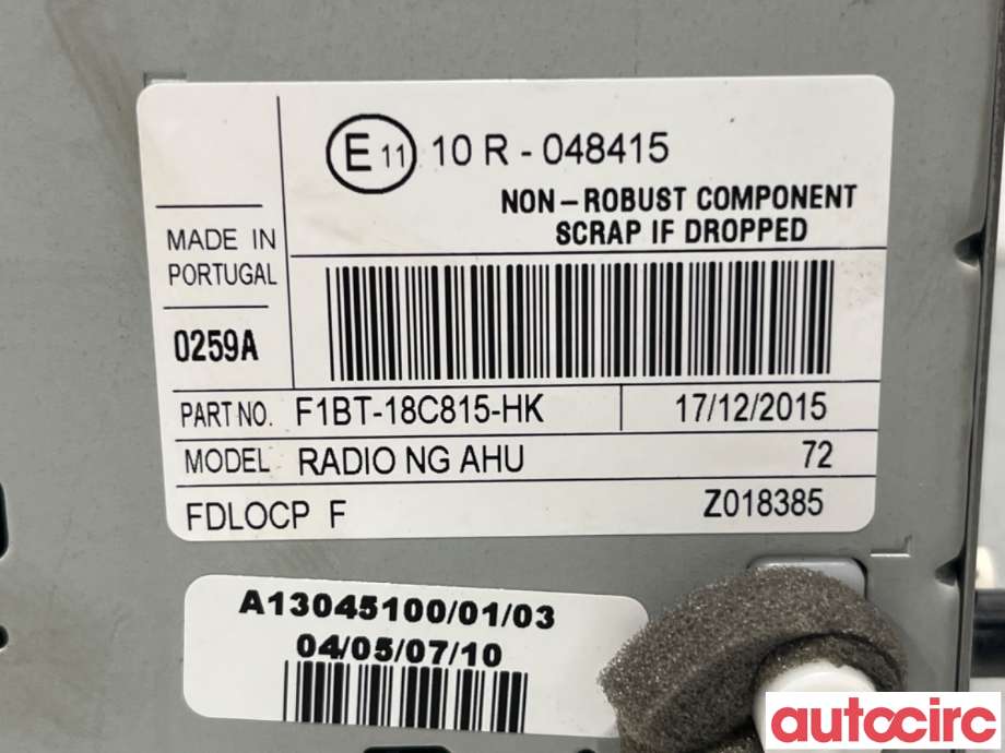 Bilstereo til Ford Transit Connect 2013-2018 Type II, Fase 1  (FORD|2335493||F1BT-18C815-HK)