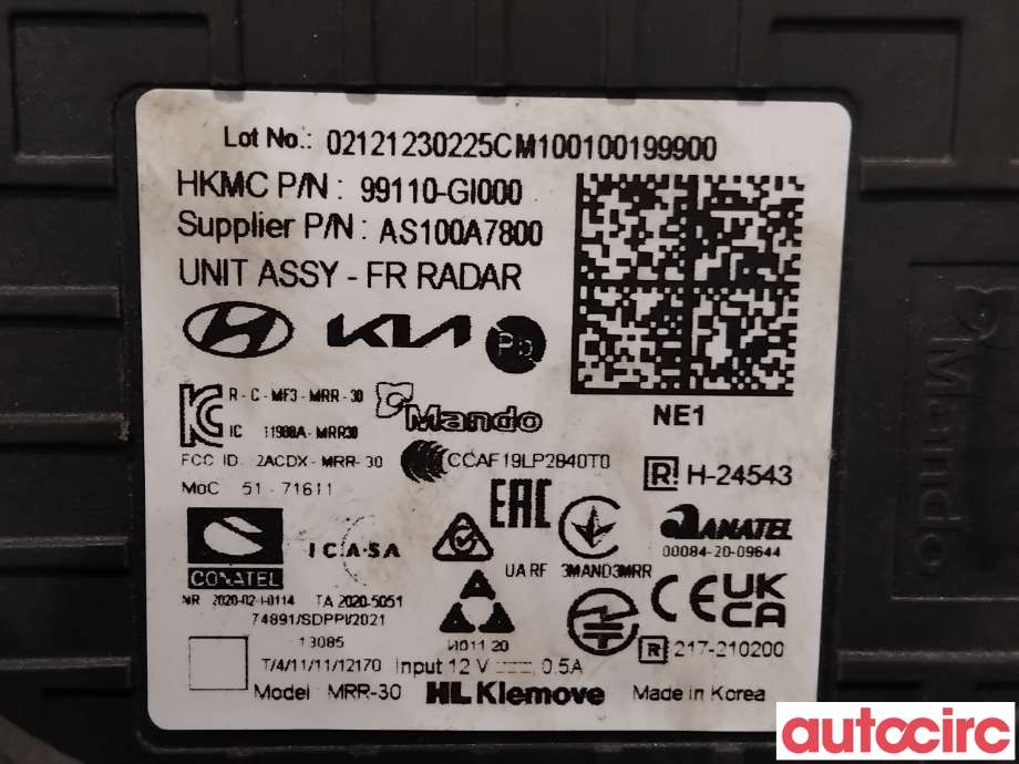 Sensor radar til Hyundai Ioniq 5 2021-->>  (HYUNDAI|99110GI000||99110-GI000)