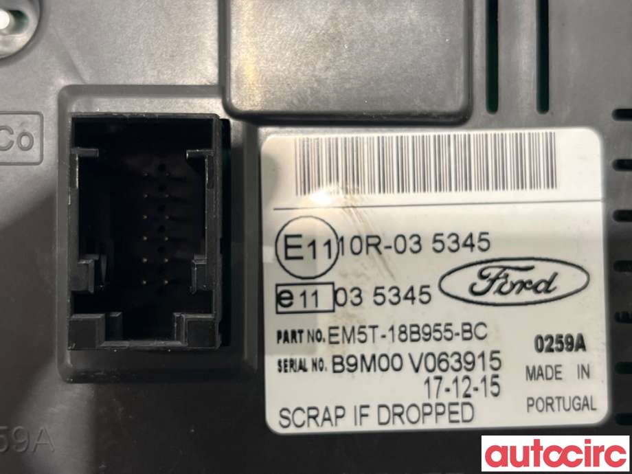 Multimedia display (MCU - Media Controller Unit) til Ford Transit Connect 2013-2018 Type II, Fase 1  (FORD|2014481||EM5T-18B955-BC)