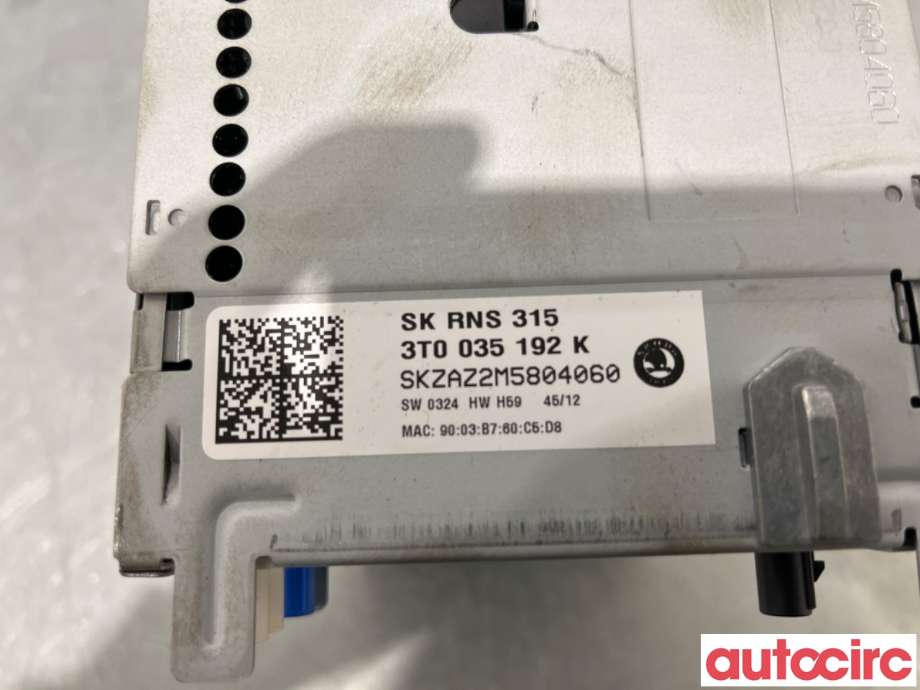 Bilstereo navigasjon til Škoda Superb 2008-2015 (Type II)  (SKODA|3T0035192K|RNS315|3T0035197D)