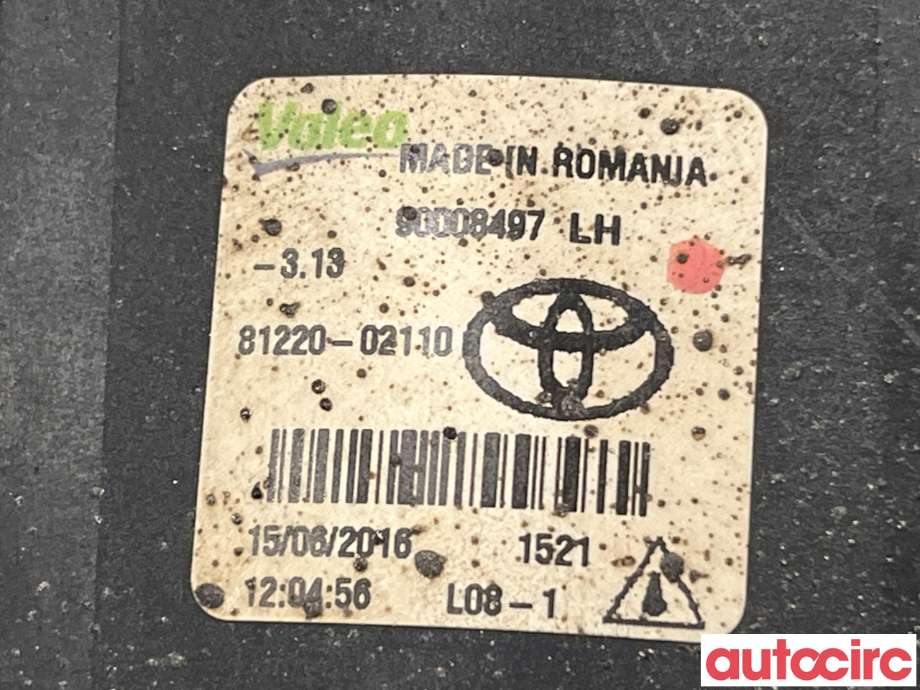 Tåkelykt venstre foran til Toyota Auris 2015-2019 (Type II, Fase 2)  (TOYOTA|8122002110)