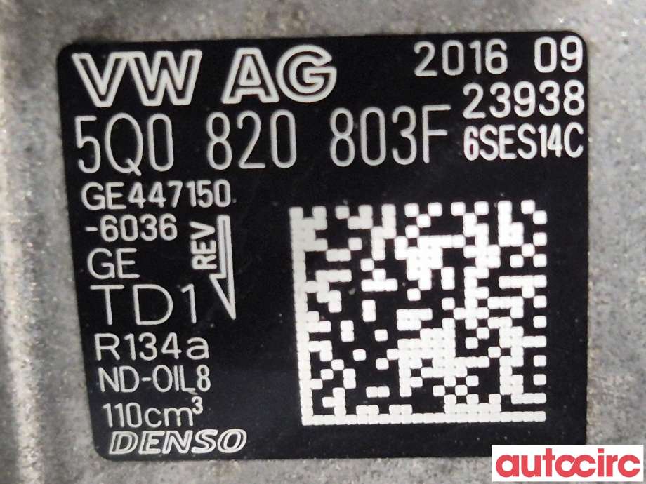 Aircondition kompressor til VW Transporter / Caravelle 2015-2019 (T6) (T6) (VOLKSWAGEN|5Q0820803F|447150-6036|5Q0820803K)