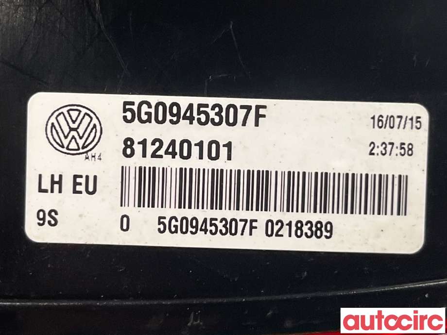 Baklykt venstre indre til VW e-Golf 2014-2017 (Fase 1)  (VOLKSWAGEN|5G0945307F)