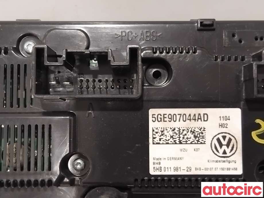 Varmeapparat betjening til VW e-Golf 2014-2017 (Fase 1)  (VOLKSWAGEN|5GE907044AD|5HB011981-29)