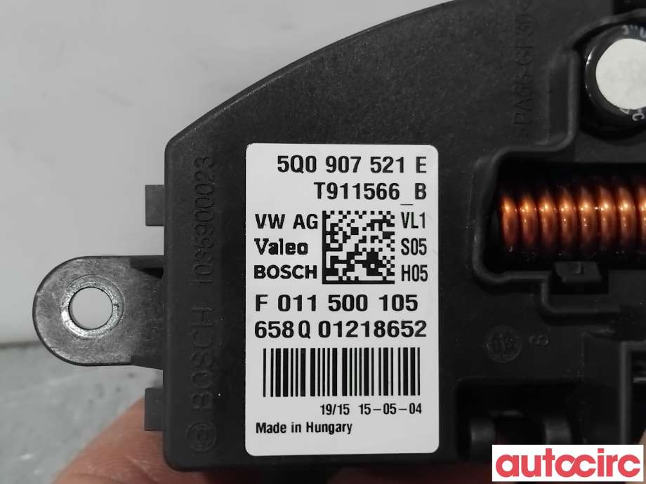 Varmeapparat motstand til VW e-Golf 2014-2017 (Fase 1)  (VOLKSWAGEN|5Q0907521C|T911566-B|5WA907521)