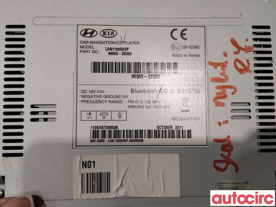 Bilstereo til Hyundai i40 2012-2017  (HYUNDAI|965603Z0004X|)