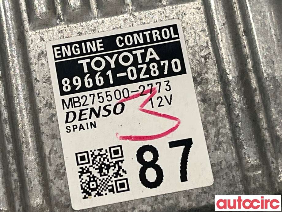 Styreenhet motor til Toyota Auris 2013-2015 (Type II, Fase 1)  (TOYOTA|896610Z870)