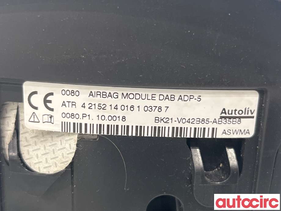 Airbag rattpute til Ford Transit Custom 2013-2023 (Type I)  (FORD|1763190||BK21-V042B85-AB35B8)