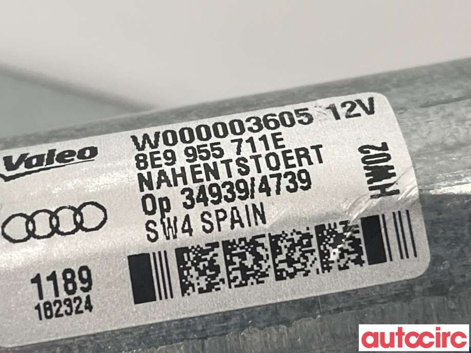 Viskermotor bakrute til Audi Q5 2008-2012 (Type I, Fase 1)  (AUDI|8R0955711B|W000030883|8R0955711C)