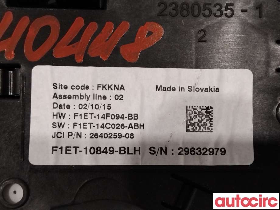 Instrumentpanel til Ford C-Max 2015-2019 (Type II, Fase 2)  (FORD|2303630|F1ET-10849-BLX|)