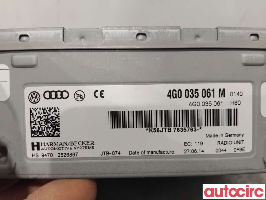 Bilstereo navigasjon til Audi A5 2007-2016 (Type I)  (AUDI|4G0035061M|HS9470)