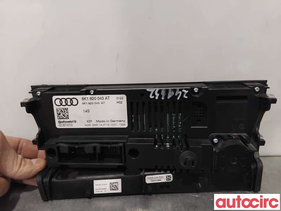 Varmeapparat betjening til Audi A5 2007-2016 (Type I)  (AUDI|8K1820043AT|A2C92743700)