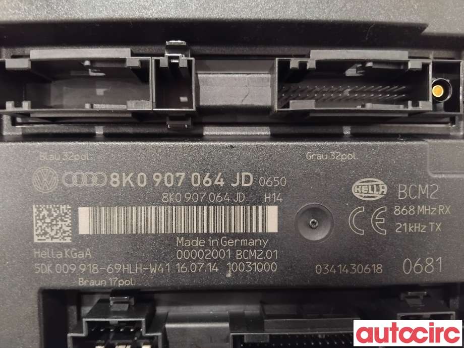 Styreenhet comfort (BCM) til Audi A5 2007-2016 (Type I)  (AUDI|8K0907064JJ|5DK009918-69|8K0907064KJ)
