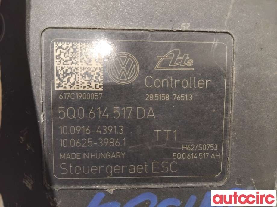 ABS sentral til Škoda Superb 2015-->> (Type III)  (SKODA|5Q0614517DA|100916-43913|5Q0614517FM)