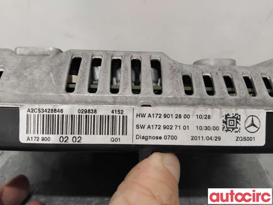Multimedia display (MCU - Media Controller Unit) til Mercedes C-Klasse 2011-2014 (Fase 2) (W204) (W204) (MERCEDES|A1729004004|A2C53428846|A1729000202)