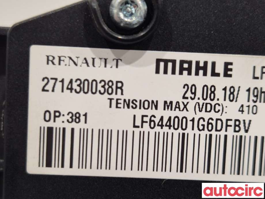 Varmeapparat register til Renault Zoe 2013-2019 (Fase 1)  (RENAULT|271430038R|)