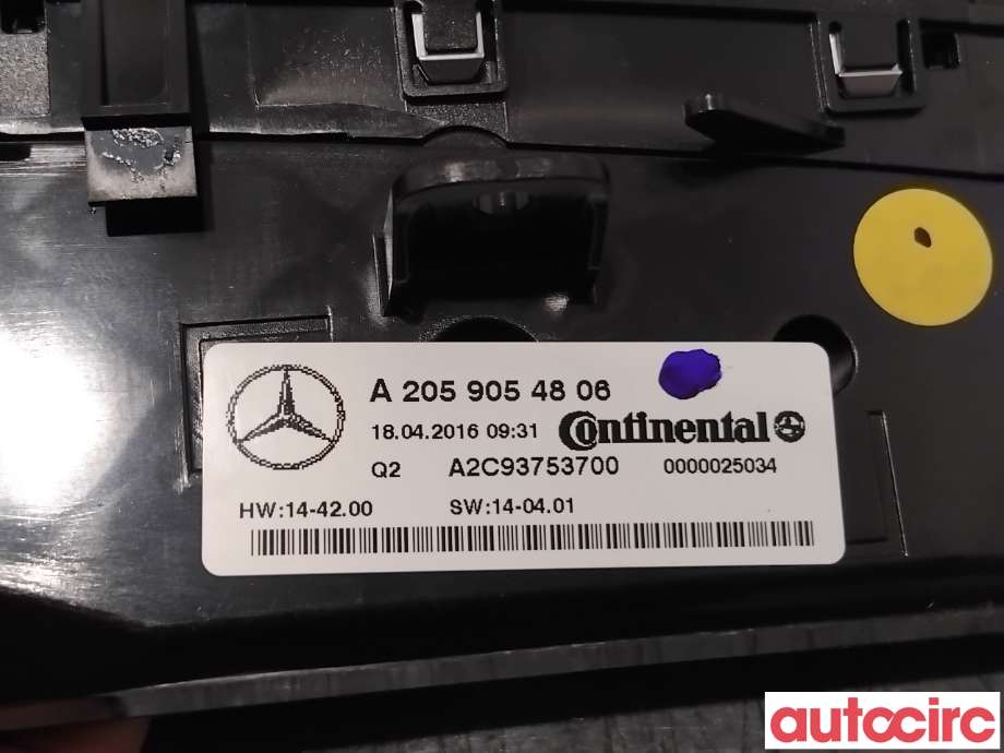 Varmeapparat betjening til Mercedes GLC 2015-2022 (X253) (X253) (MERCEDES|A2059058913|A2C93753700|A2059054315)