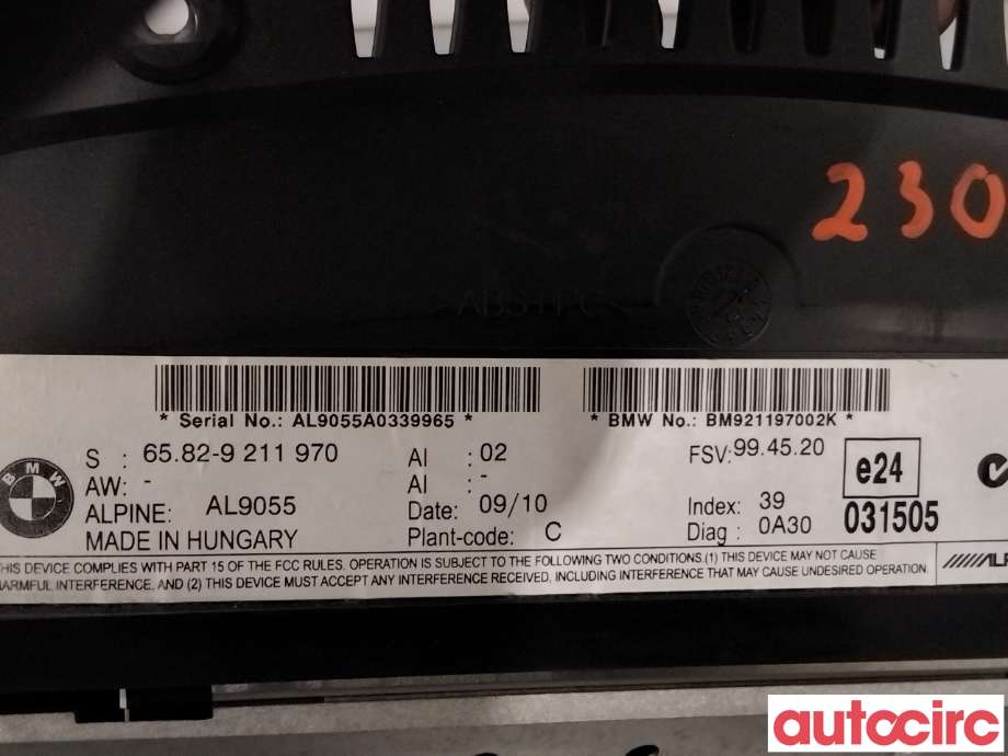 Instrument kjørecomputer til BMW 3-Serie 2005-2011 (E90/E91/E92/E93) (E90/E91/E92/E93) (BMW|65829224348|AL9055|9582-9211970)