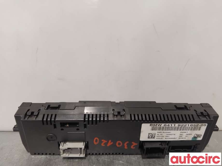 Varmeapparat betjening til BMW 3-Serie 2005-2011 (E90/E91/E92/E93) (E90/E91/E92/E93) (BMW|64119292262|A2C53399847|64119221852)
