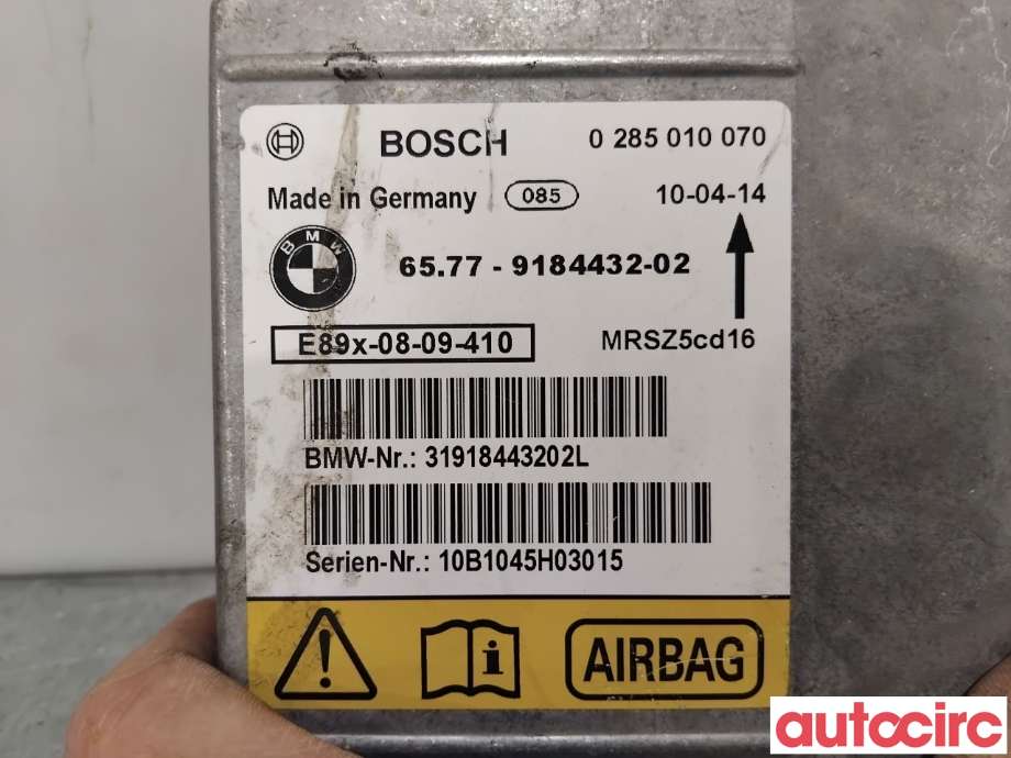 Airbag elektronikk til BMW 3-Serie 2005-2011 (E90/E91/E92/E93) (E90/E91/E92/E93) (BMW|65779184432|0285010070|6577-9184432)