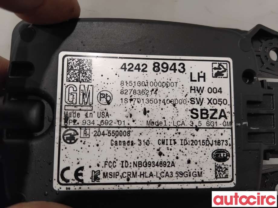 Sensor radar til Opel Ampera-e 2017-->> (Type II)  (OPEL|23395351|6PZ934692-01|42625292)