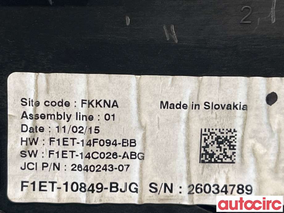 Instrumentpanel til Ford Focus 2014-2018 (Type III, Fase 2)  (FORD|2303634||F1ET-10849-BJG)
