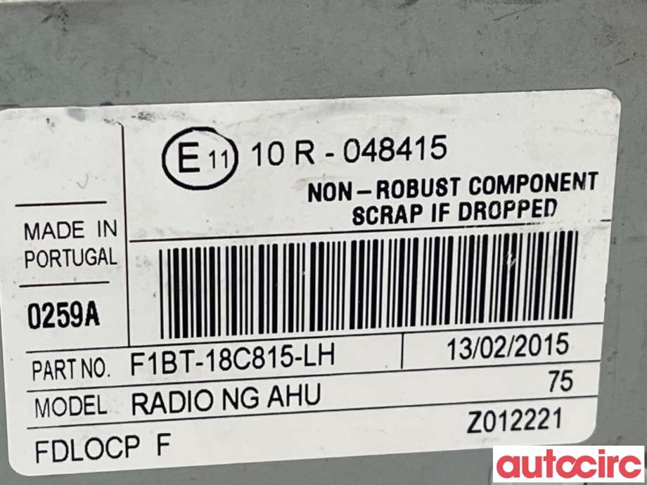 Bilstereo til Ford Focus 2014-2018 (Type III, Fase 2)  (FORD|2369100||F1BT-18C815-LH)