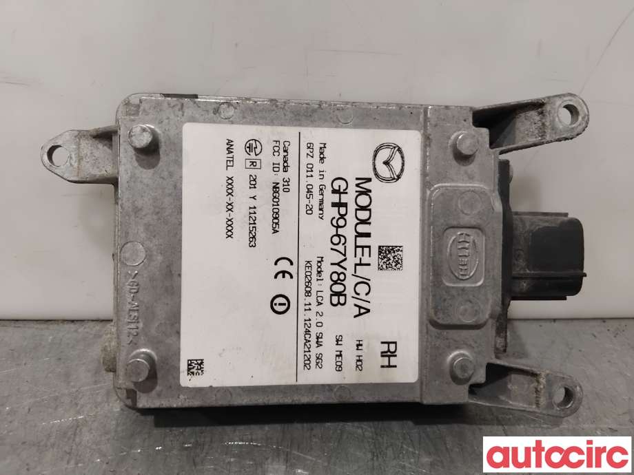 Sensor radar til Mazda 6 2013-2015 (Type III, Fase 1)  (MAZDA|GHP9-67-Y80C|6PZ011045-20|GHP9-67Y80B)