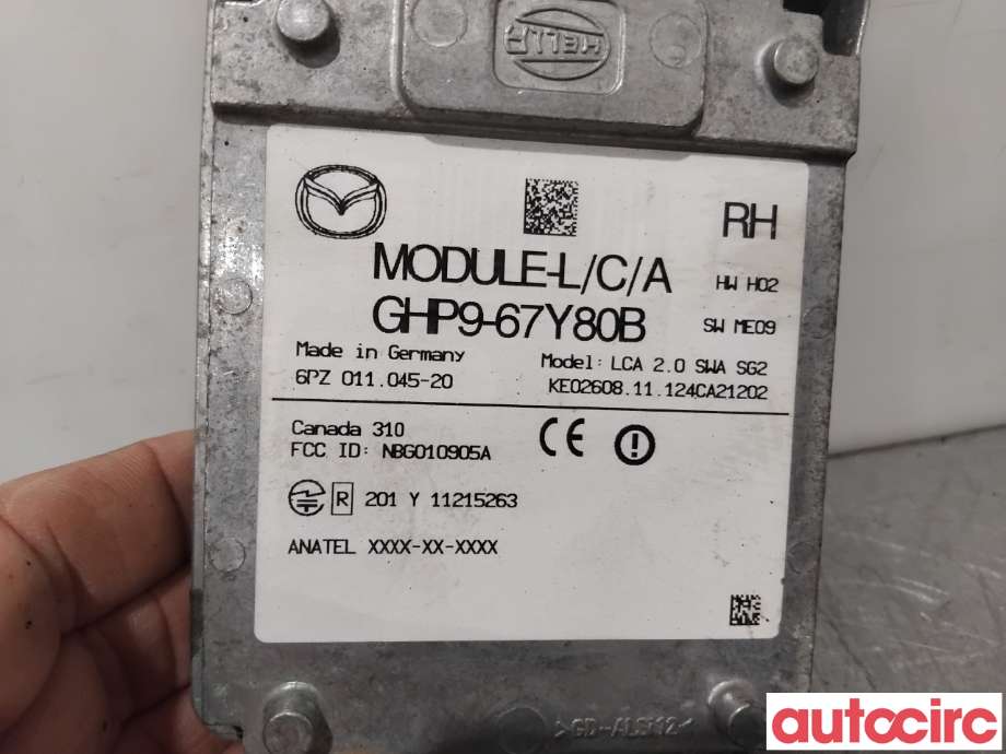 Sensor radar til Mazda 6 2013-2015 (Type III, Fase 1)  (MAZDA|GHP9-67-Y80C|6PZ011045-20|GHP9-67Y80B)