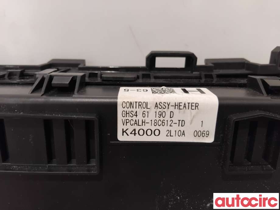 Varmeapparat betjening til Mazda 6 2013-2015 (Type III, Fase 1)  (MAZDA|GHS4-61-190K|VPCALH-18C612-TD|GHS461190D)