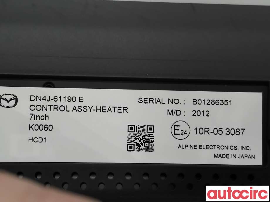 Varmeapparat betjening til Mazda MX-30 2020-->> (MAZDA|DN4J-61-190F||DN4J-61190E)