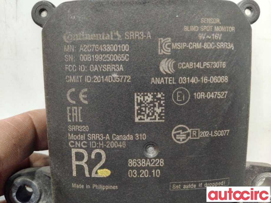 Sensor radar til Mitsubishi Outlander 2015-->> (Type III, Fase 2)  (MITSUBISHI|8638A228|A2C7643300100)