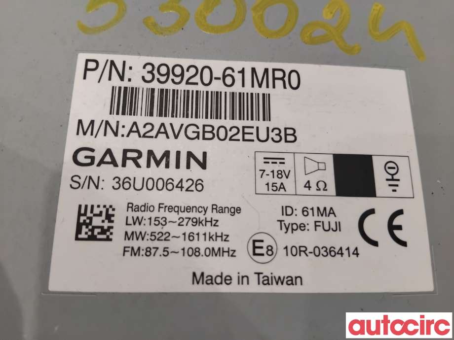 Bilstereo navigasjon til Suzuki SX4 S-CROSS 2013-->> (Type II)  (SUZUKI|39920-61MR0-ZCA|A2AVGB02EU3B|39920-61MR0)