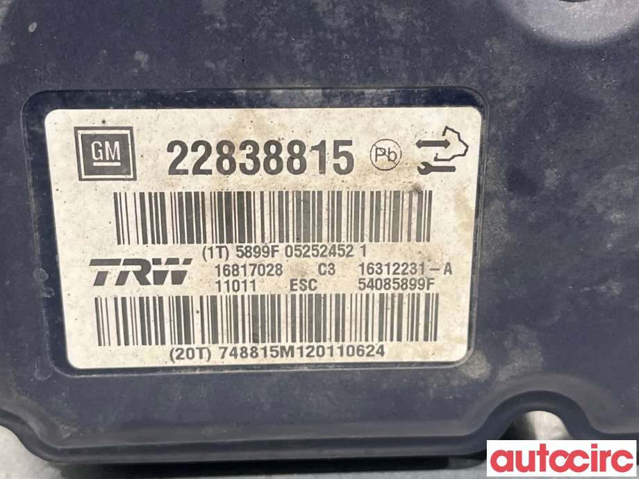 ABS sentral til Opel Insignia A 2009-2014  (OPEL|22757652|16817028|22838815)