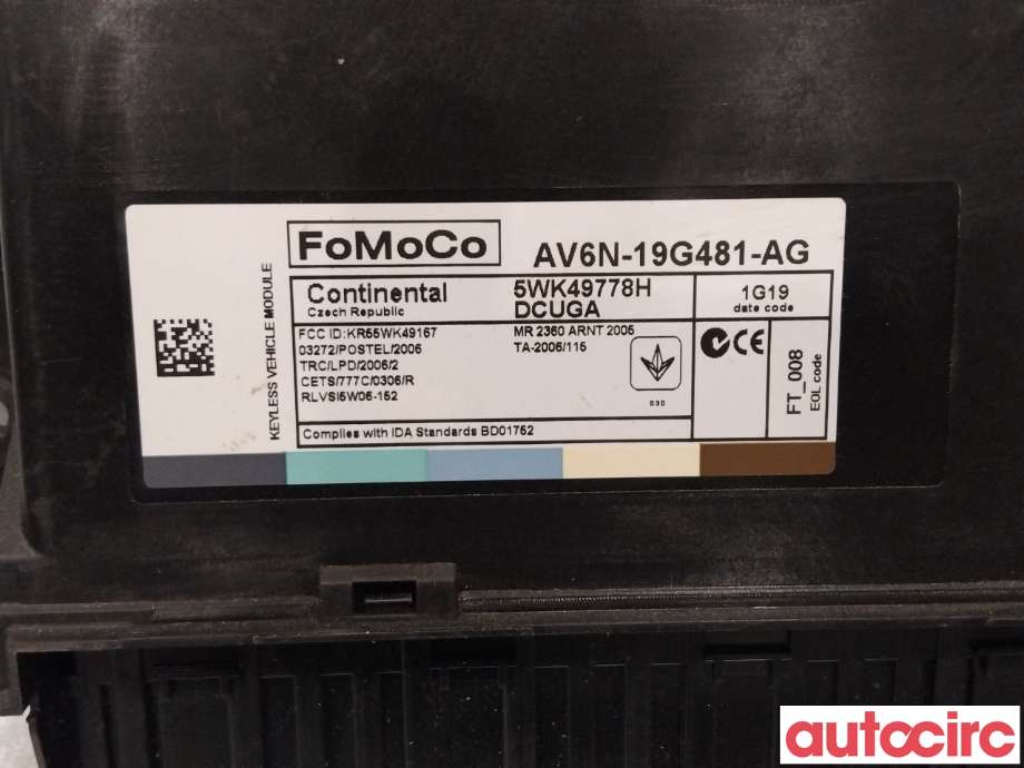 Styreenhet nøkkelfri/keyless til Ford Focus 2011-2014 (Type III, Fase 1)  (FORD|1829420|AV6N-19G481-AM|)