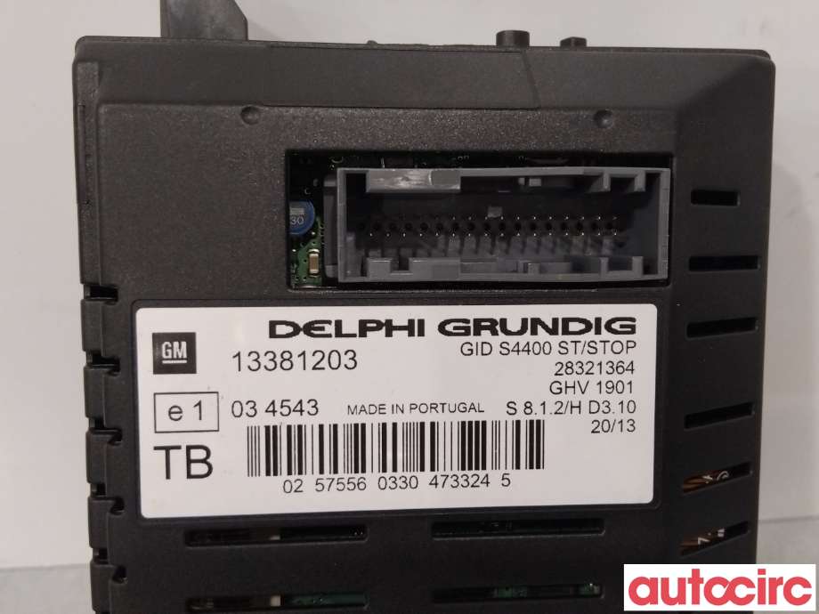 Multimedia display (MCU - Media Controller Unit) til Opel Corsa D 2006-2014  (OPEL|13381203|13452421|)