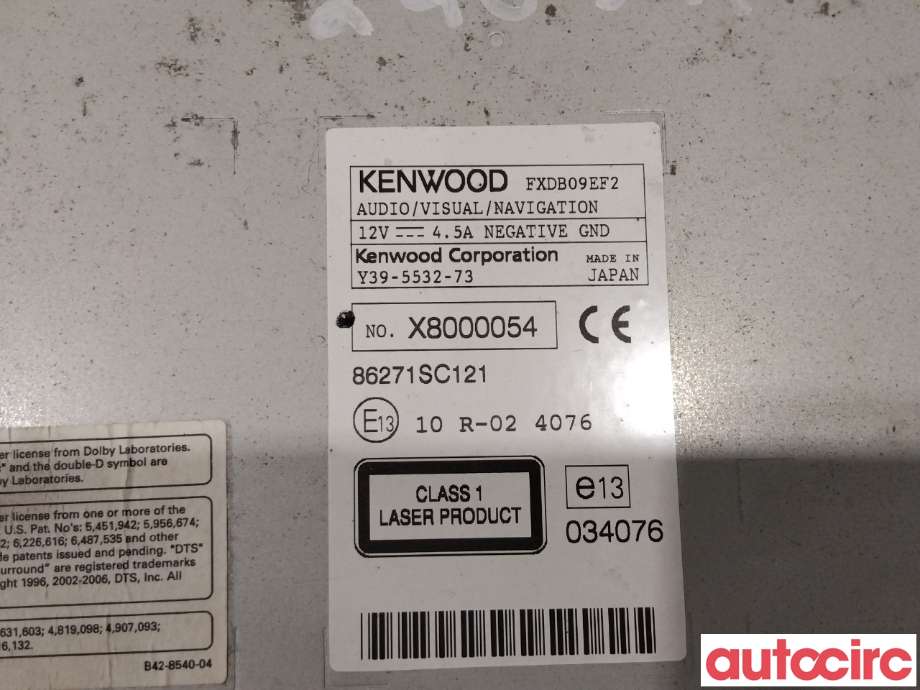 Bilstereo til Subaru Impreza 2008-2012 (Type III)  (SUBARU|86271SC121|)