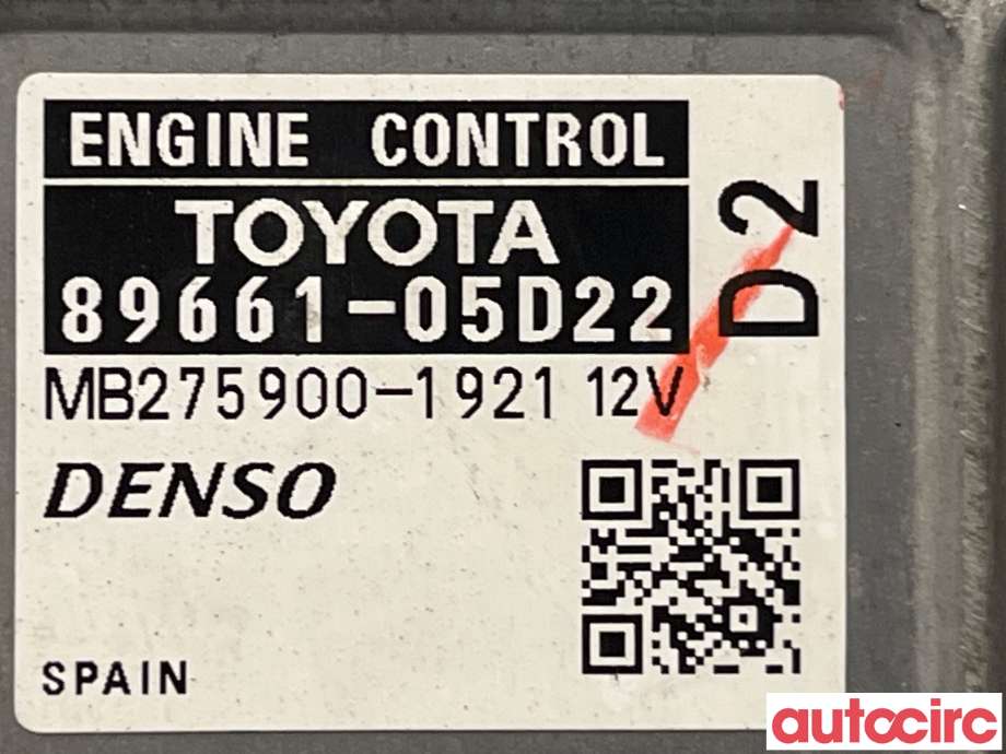 Styreenhet motor til Toyota Avensis 2009-2015 (Type III, Fase 1)  (TOYOTA|8966105D22|MB275900-1921|89661-05D22)