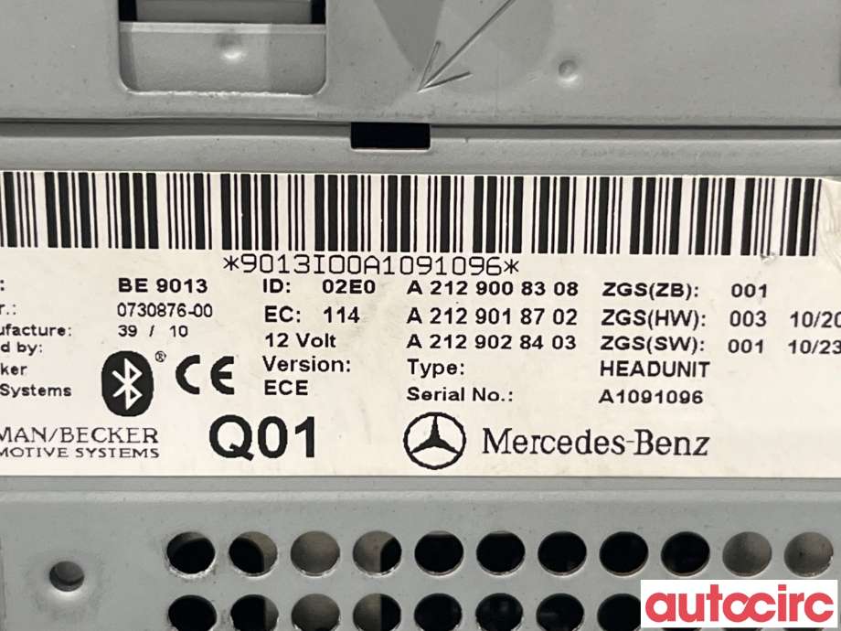 Bilstereo til Mercedes E-Klasse 2009-2013 (Fase 1) (W212) (W212) (MERCEDES|A2129003708)