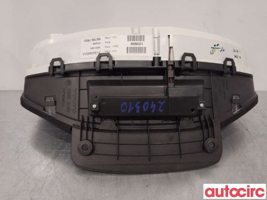 Instrumentpanel til Volvo S60 2010-2014 (Type II, Fase 1)  (VOLVO|36001888|31343495|)