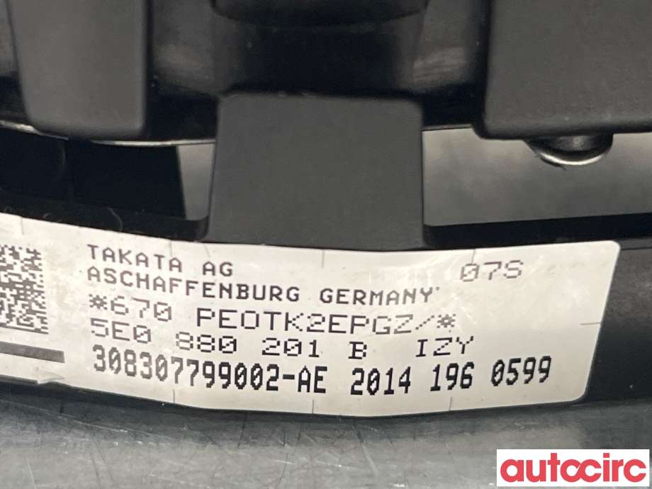 Airbag rattpute til Škoda Octavia 2013-2016 (Type III, Fase 1)  (SKODA|5E0880201B||6V0880201AF)
