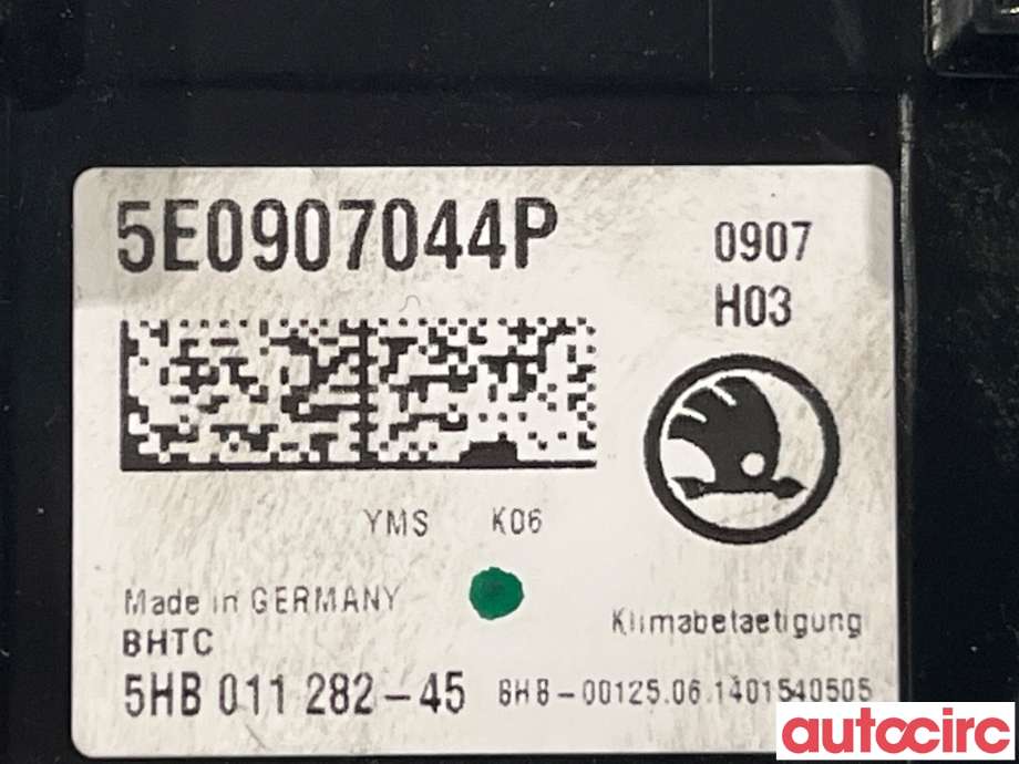 Varmeapparat betjening til Škoda Octavia 2013-2016 (Type III, Fase 1) (SKODA|5E0907044P|)