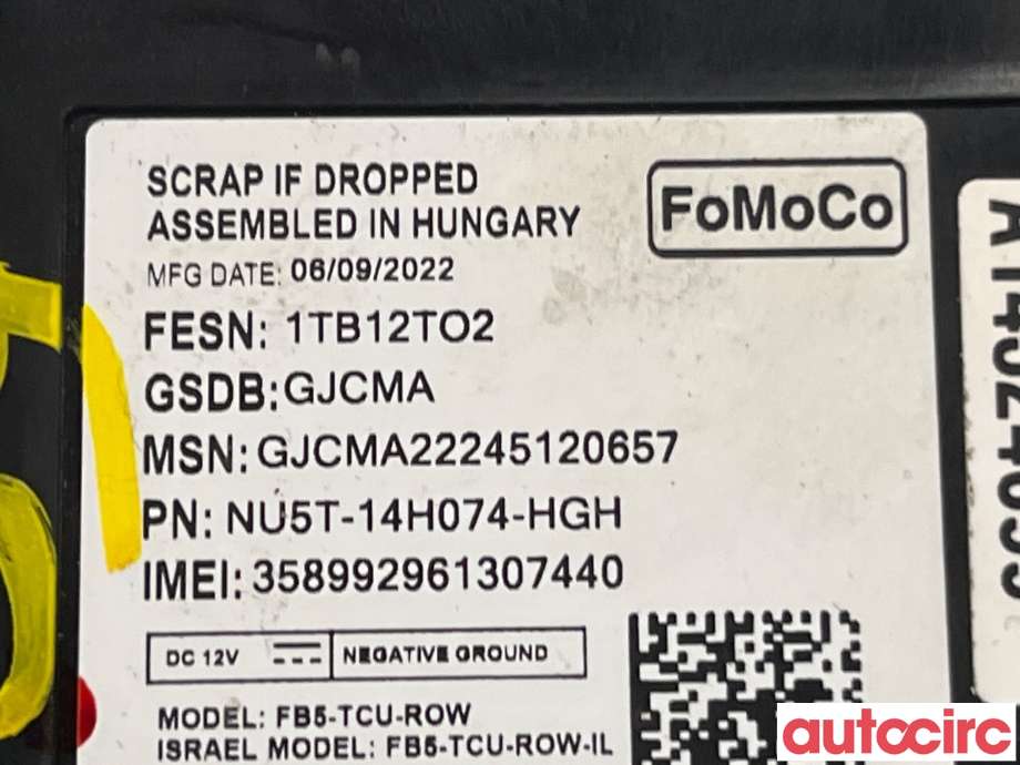 Styreenhet hengerfeste til Ford Transit Connect 2018-->> Type II, Fase 2 (FORD|2779188||NU5T-14H074-HPH)
