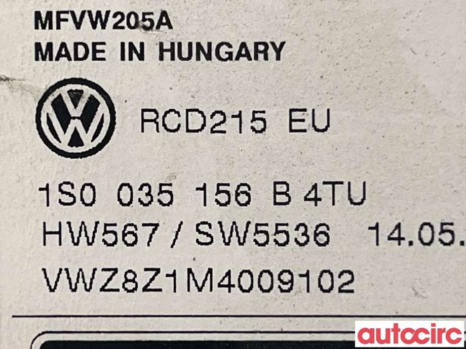 Bilstereo til VW Up 2012-2019 (VOLKSWAGEN|1S0035156P)