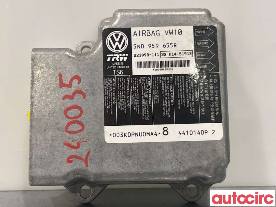 Airbag elektronikk til VW Passat, 2011-2015 (B7) (B7) (VOLKSWAGEN|5N0959655AA)