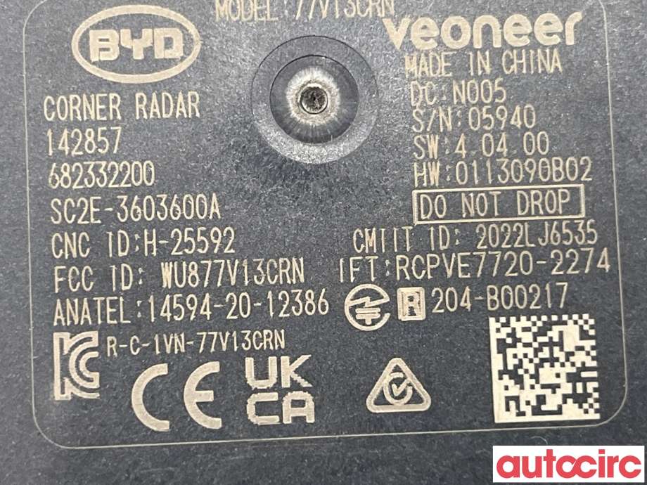 Sensor radar til BYD Atto 2022-->> (BYD|SC2E-3603600||SC2E-3603600A)