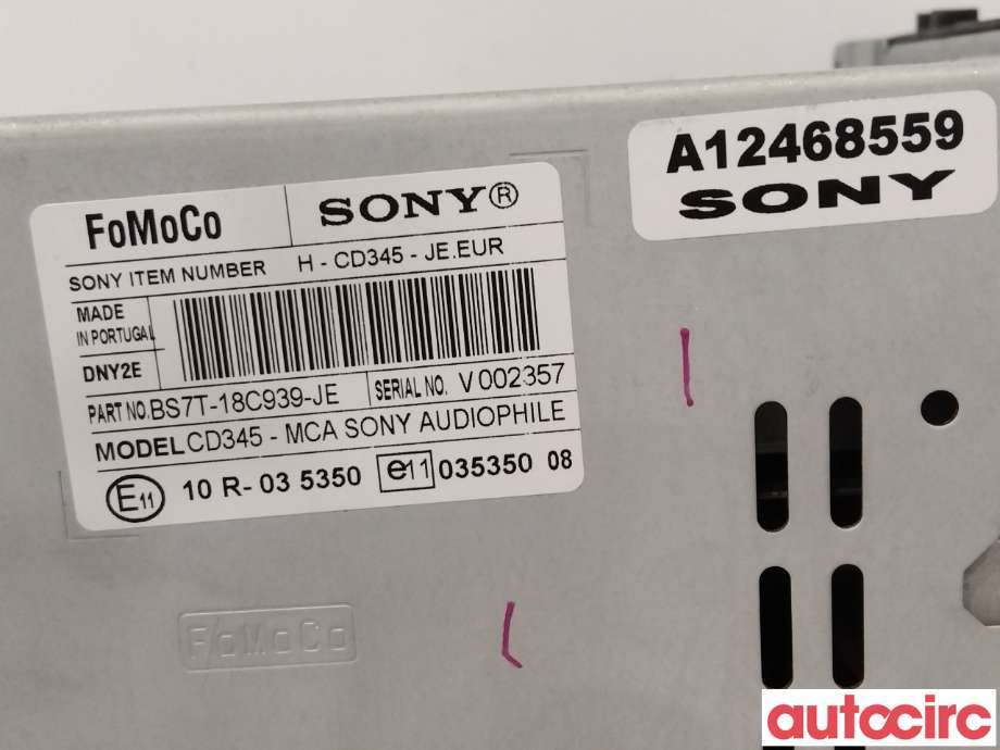 Bilstereo til Ford S-Max 2010-2015 (Type I, Fase 2) (FORD|1836341|BS7T18C939JH|)