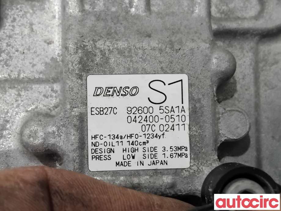 Aircondition kompressor til Nissan Leaf 2018-->> (Type II)  (NISSAN|926005SA1A|042400-0510|926005SA1B)