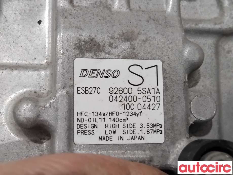Aircondition kompressor til Nissan Leaf 2018-->> (Type II)  (NISSAN|926005SA1A|042400-0510|926005SA1B)