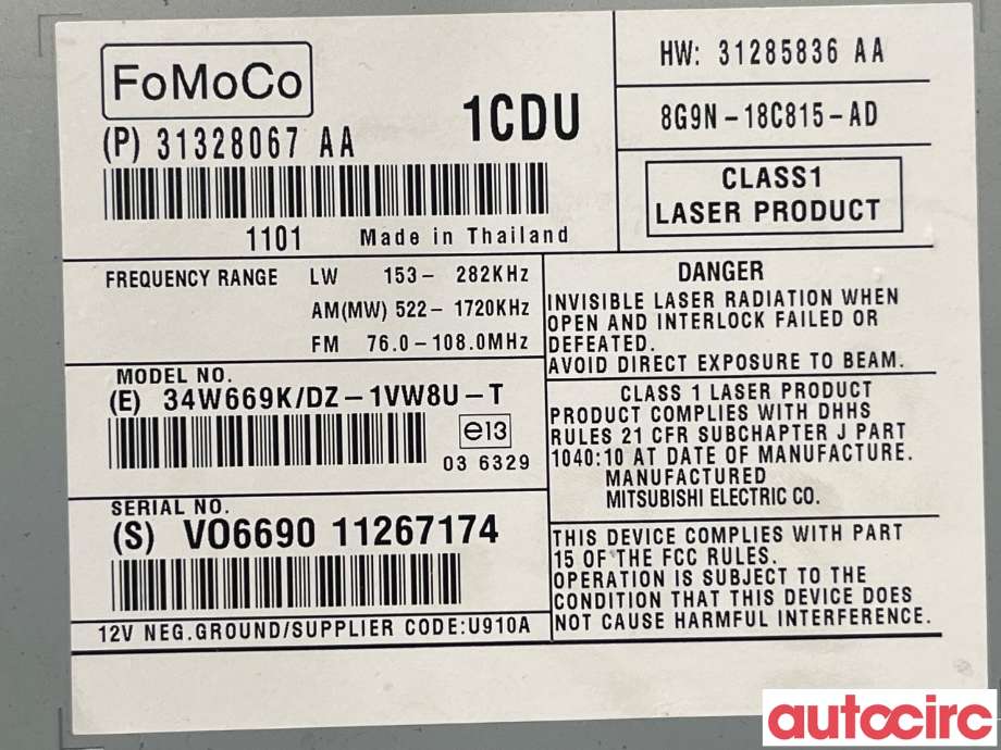 Bilstereo til Volvo XC70 2008-2013 (Type II, Fase 1)  (VOLVO|36050930|)